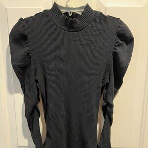 Women's barely worn black mock turtleneck bodysuit SZ L